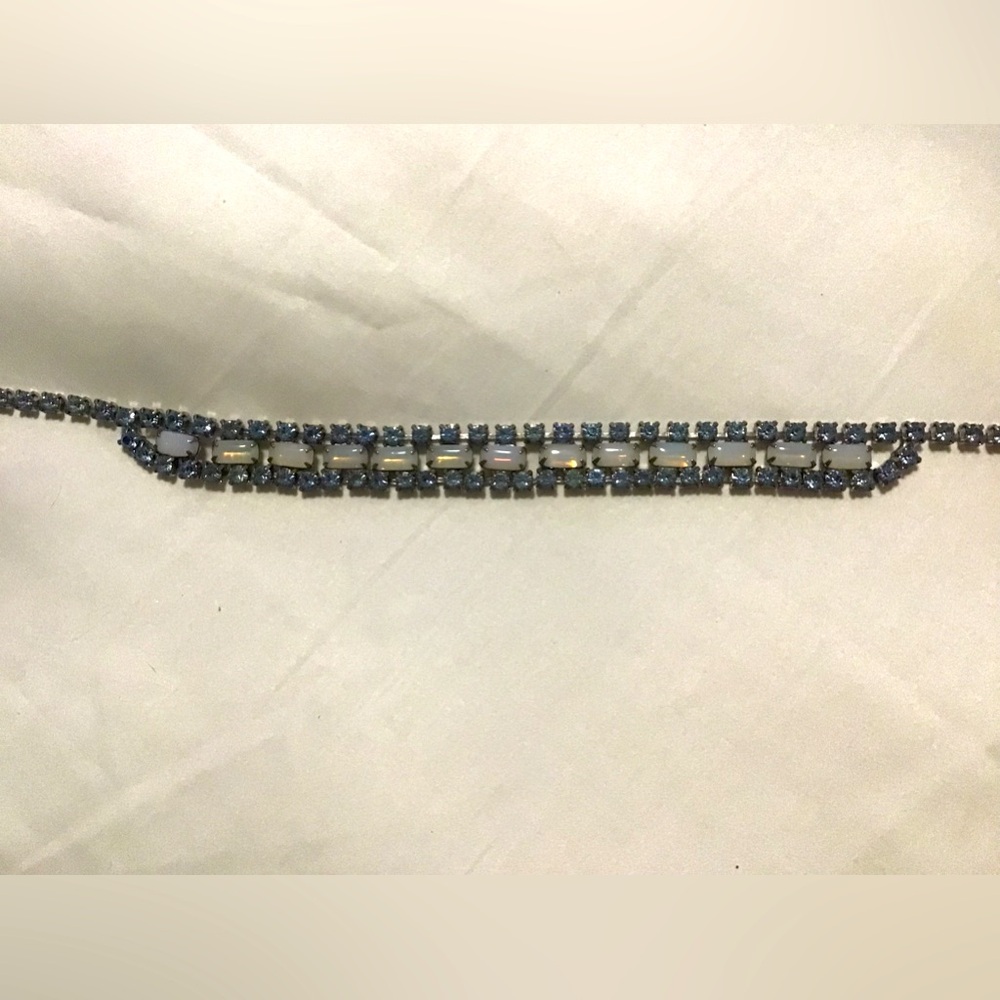 Antique Blue, Pearl and Silver Necklace with Vintage Charm